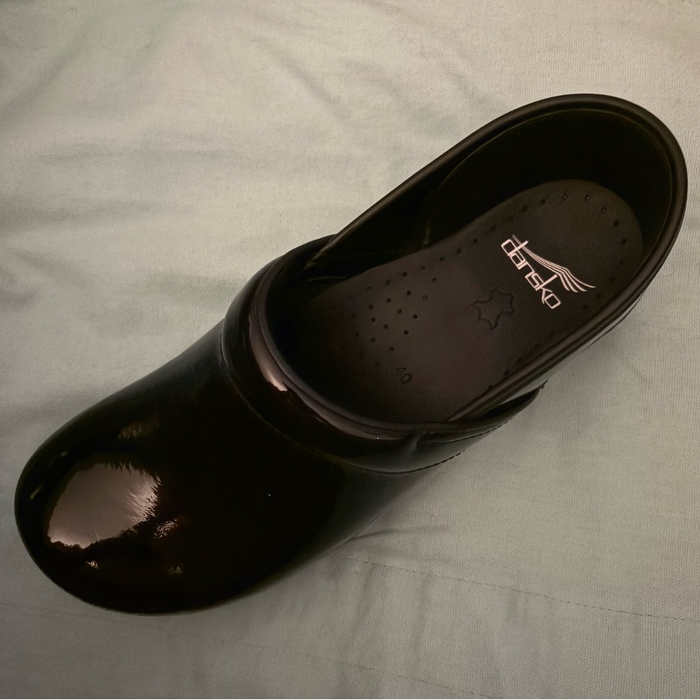Dansko Glossy Black Slip-On Clog